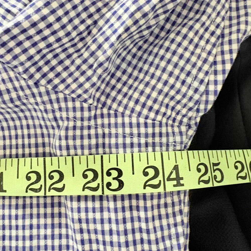 Banana Republic Button Down Shirt Mens XL Blue Gingham Cotton Casual Office